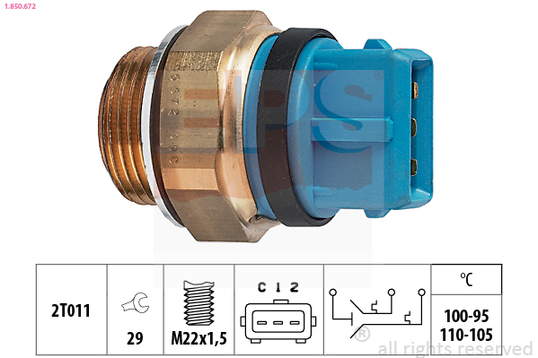 Temperature Switch, radiator fan - 1.850.672 EPS