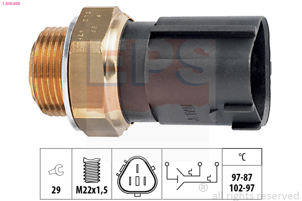 Temperature Switch, radiator fan - 1.850.690 EPS