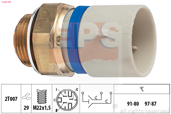Temperature Switch, radiator fan - 1.850.701 EPS