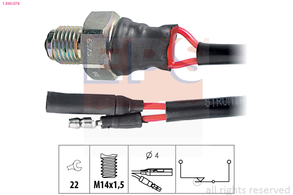 Switch, reverse light - 1.860.078 EPS