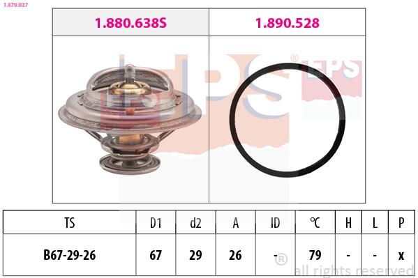 Thermostat, coolant - 1.879.937 EPS