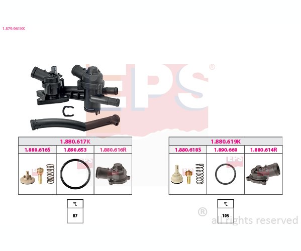 Thermostat, coolant - 1.879.961KK EPS