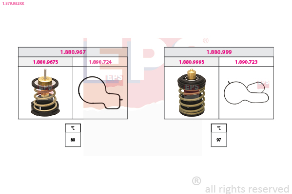Thermostat, coolant - 1.879.982KK EPS
