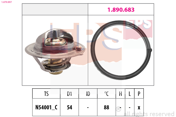 Thermostat, coolant - 1.879.997 EPS