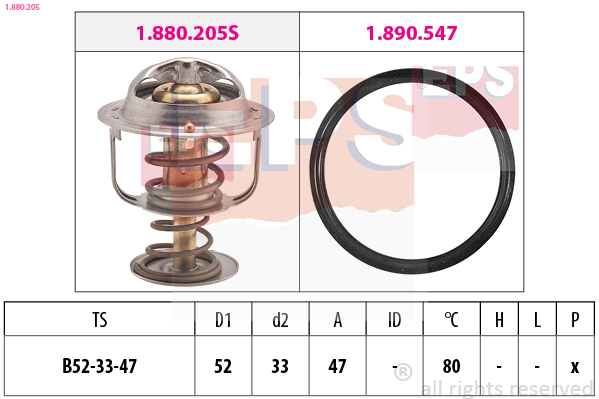 Thermostat, coolant - 1.880.205 EPS