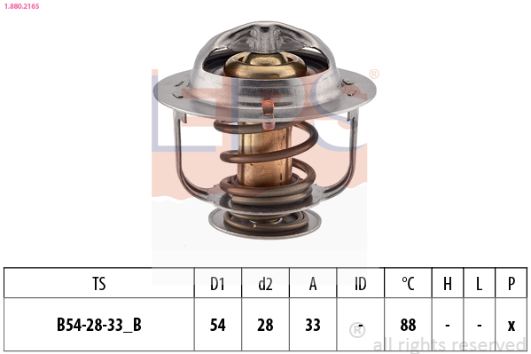 Thermostat, coolant - 1.880.216S EPS