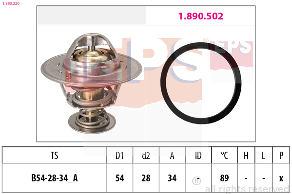 Thermostat, coolant - 1.880.220 EPS