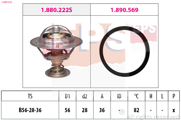 Thermostat, coolant - 1.880.222 EPS