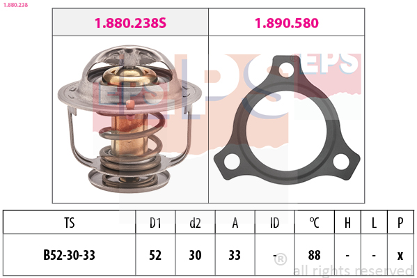 Thermostat, coolant - 1.880.238 EPS