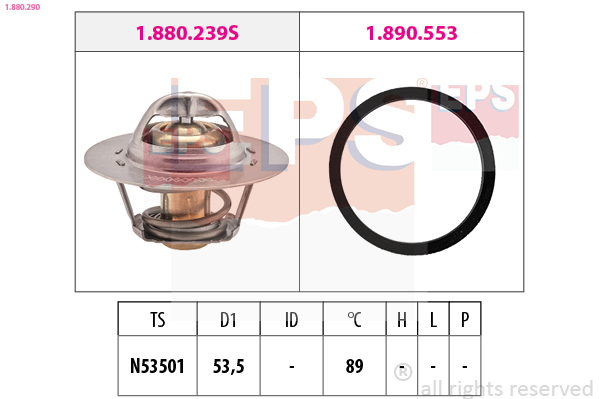 Thermostat, coolant - 1.880.290 EPS