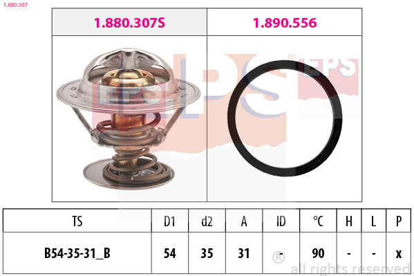 Thermostat, coolant - 1.880.307 EPS