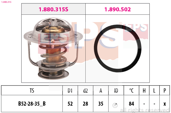 Thermostat, coolant - 1.880.315 EPS