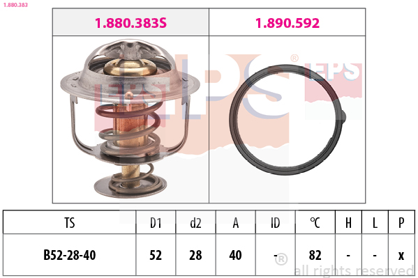termostatas, aušinimo skystis - 1.880.383 EPS