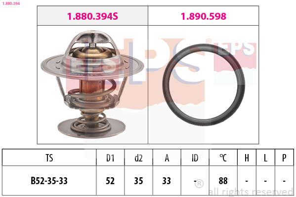 Thermostat, coolant - 1.880.394 EPS