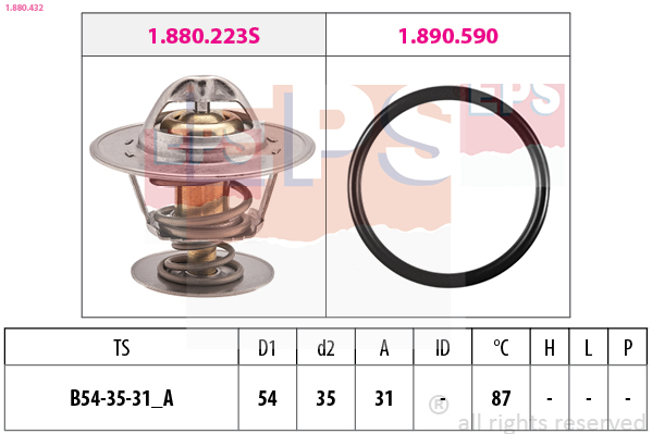 Thermostat, coolant - 1.880.432 EPS
