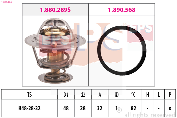 termostatas, aušinimo skystis - 1.880.466 EPS