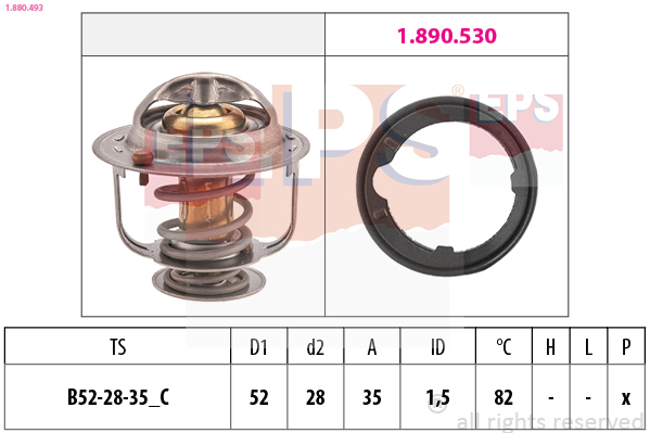 Thermostat, coolant - 1.880.493 EPS