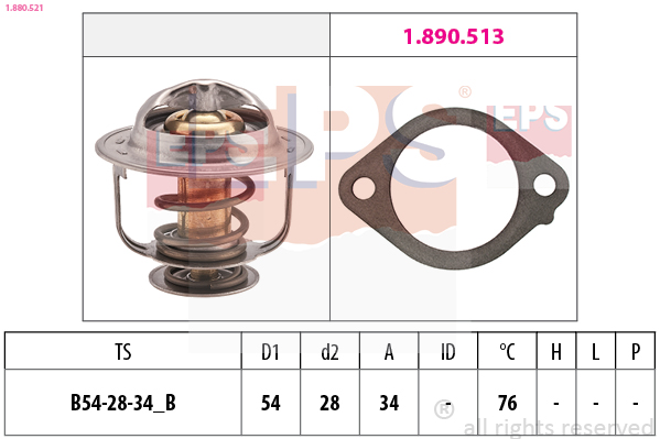 Thermostat, coolant - 1.880.521 EPS