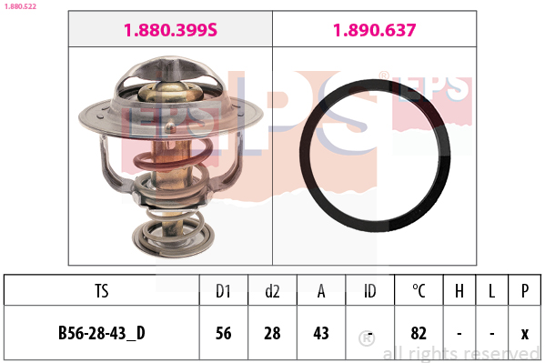 Thermostat, coolant - 1.880.522 EPS