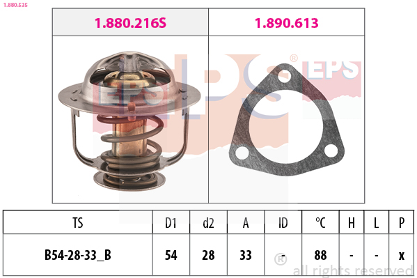 Thermostat, coolant - 1.880.535 EPS