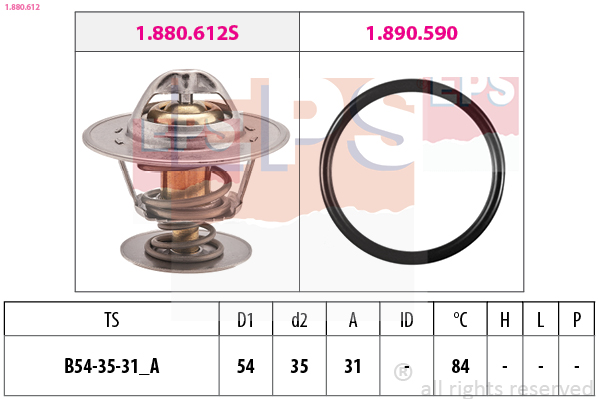 Thermostat, coolant - 1.880.612 EPS