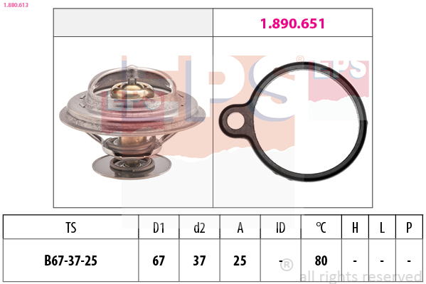 Thermostat, coolant - 1.880.613 EPS