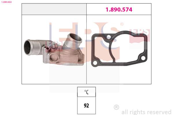 Thermostat, coolant - 1.880.664 EPS