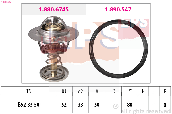 Thermostat, coolant - 1.880.674 EPS