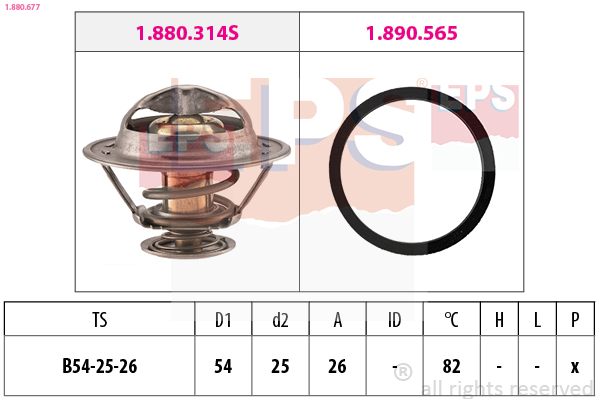 Thermostat, coolant - 1.880.677 EPS
