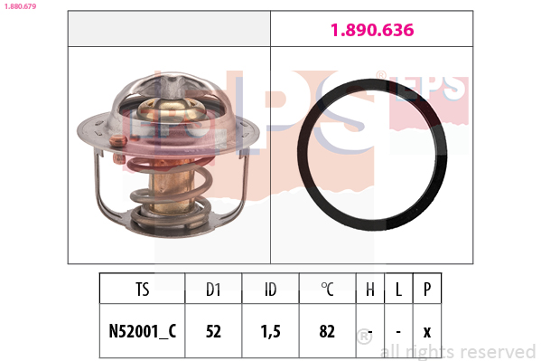 Thermostat, coolant - 1.880.679 EPS