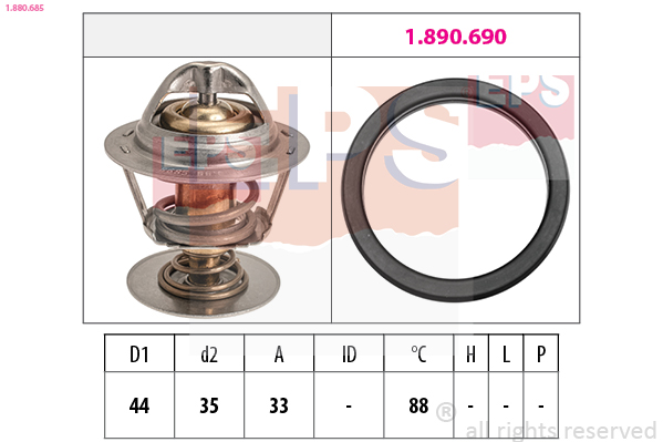 Thermostat, coolant - 1.880.685 EPS