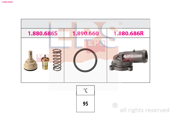 Thermostat, coolant - 1.880.686K EPS