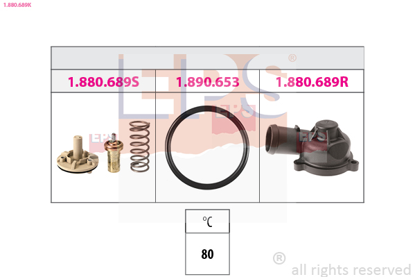 Thermostat, coolant - 1.880.689K EPS