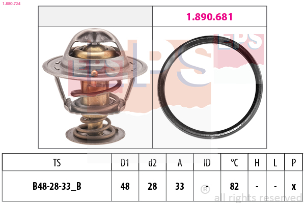 Thermostat, coolant - 1.880.724 EPS