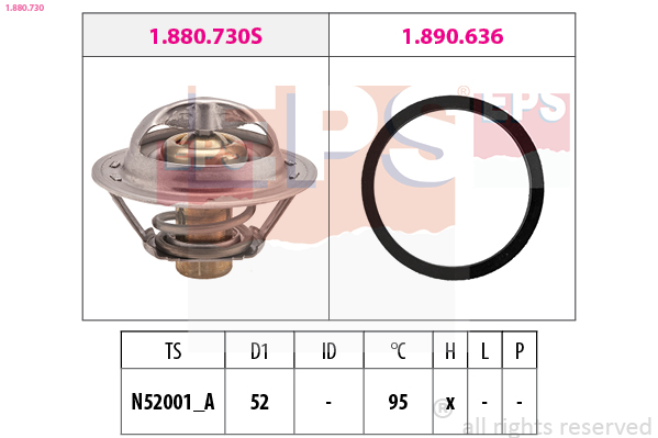 Thermostat, coolant - 1.880.730 EPS