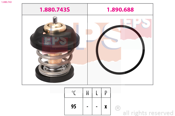 Thermostat, coolant - 1.880.743 EPS