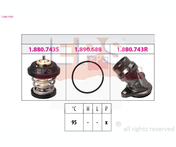 Thermostat, coolant - 1.880.743K EPS