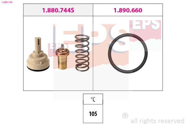 Thermostat, coolant - 1.880.744 EPS