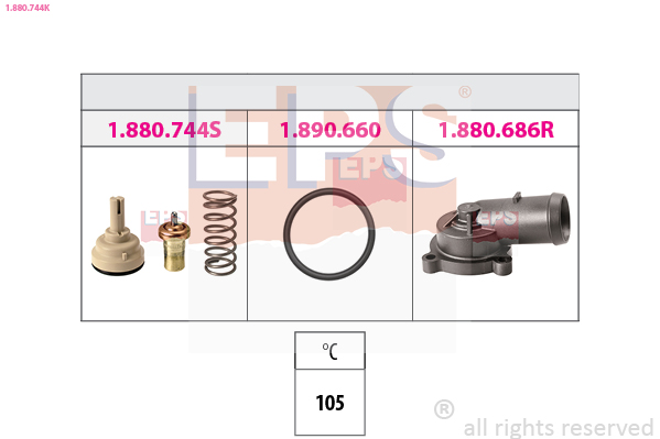 Thermostat, coolant - 1.880.744K EPS