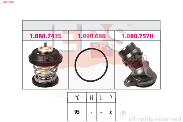 Thermostat, coolant - 1.880.757K EPS