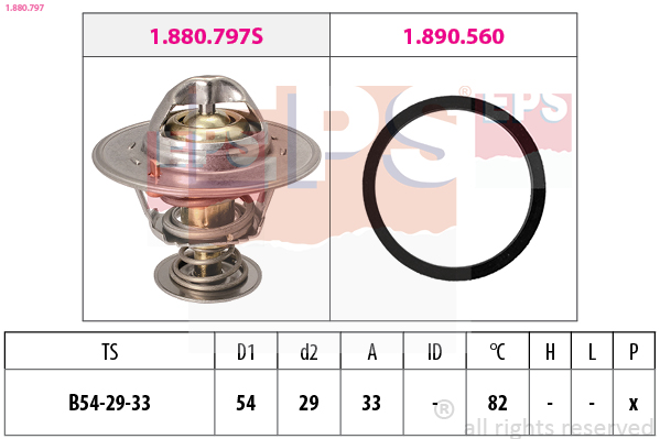 Thermostat, coolant - 1.880.797 EPS