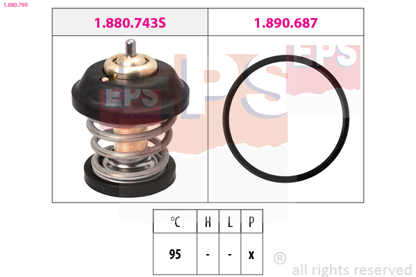 Thermostat, coolant - 1.880.799 EPS