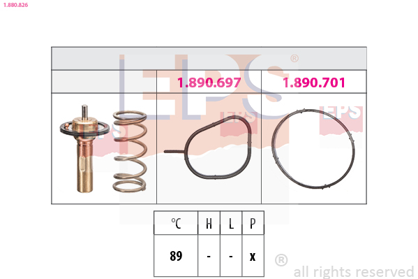Thermostat, coolant - 1.880.826 EPS