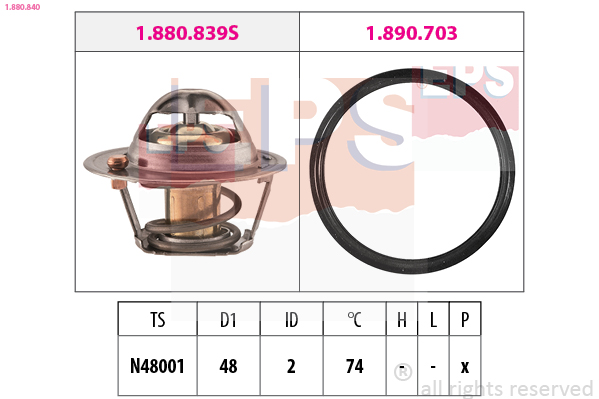 Thermostat, coolant - 1.880.840 EPS
