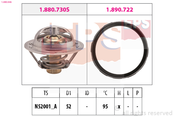 Thermostat, coolant - 1.880.946 EPS