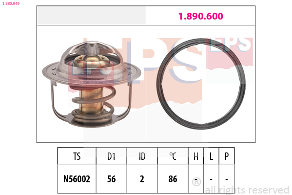 Thermostat, coolant - 1.880.949 EPS
