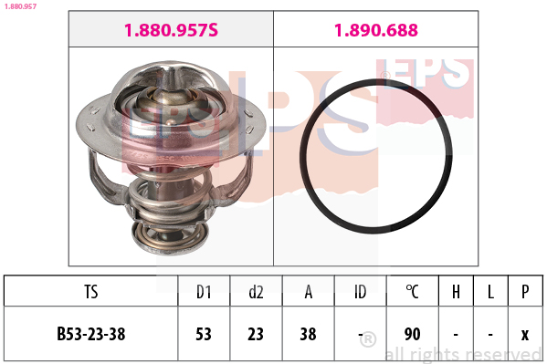 Thermostat, coolant - 1.880.957 EPS