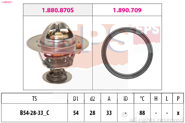 Thermostat, coolant - 1.880.971 EPS