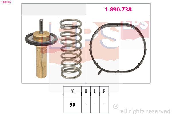 Thermostat, coolant - 1.880.974 EPS
