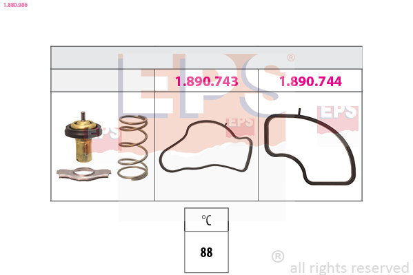 Thermostat, coolant - 1.880.986 EPS